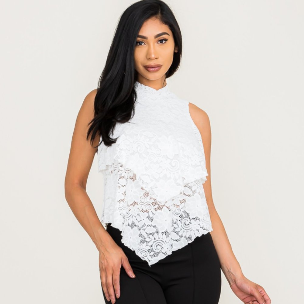 Sleeveless Fashion Lace Top